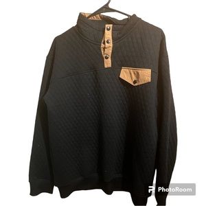 ZYIA Black and Tan Quilted Sweater